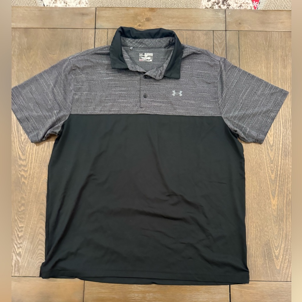 Men’s black and gray under armor golf shorts, XXL